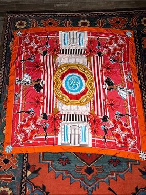RARE Signed Henri Bendel ~ Izak Zeno Limited Edition Silk Scarf~ "Bendel Girls"